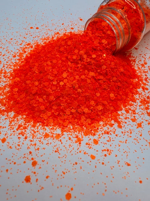 Tiki Beach- Orange Pearl Shimmer Chunky Mixed Glitter