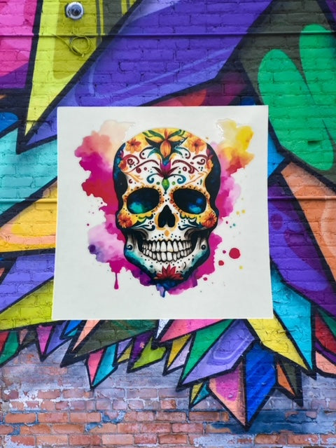 271. Rainbow Sugar Skull Decal