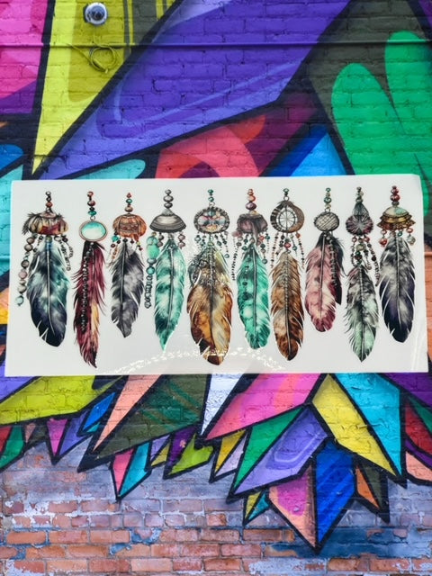 412. Boho Feather Embellishment Sheet UVDTF