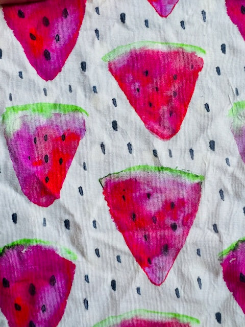 Watermelon Cotton Lycra Fabric Cut