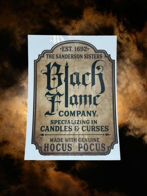 421. Black Flame Candle Decal