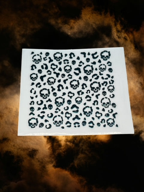 420. Holographic Skull Leopard Decals