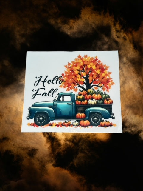 438. Hello Fall Truck Decal