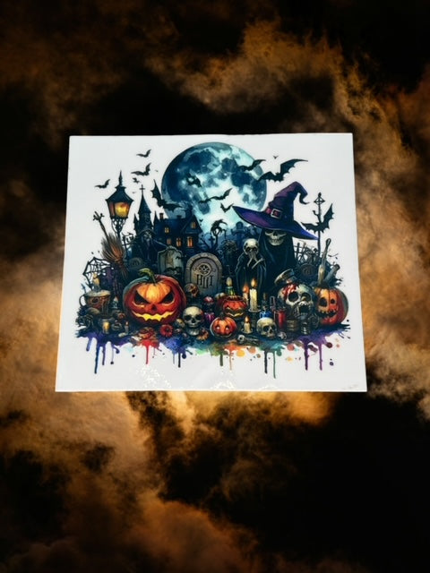 432. Spooky Halloween Scene Decal