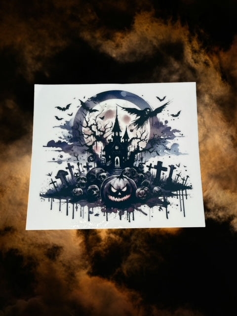 446. Creepy Halloween Scene Decal