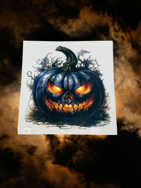 445. Scary Black Pumpkin Decal