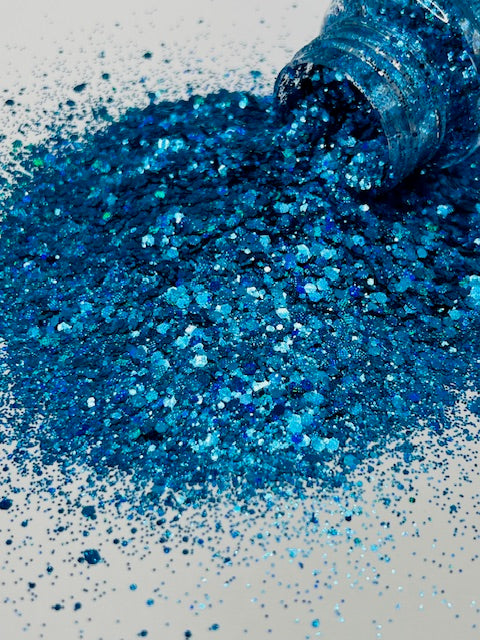 Scuba - Textured Holographic Blue Chunky Mixed Glitter 7-3