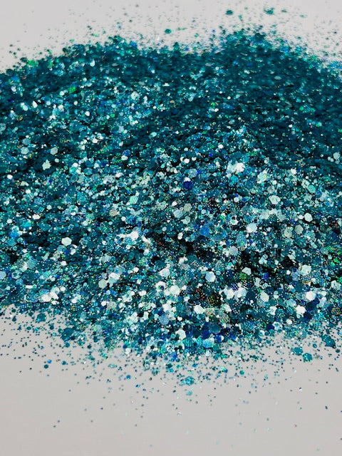 Rainbow Ice- Textured Holographic Icey Blue Chunky Mixed Glitter 7-2