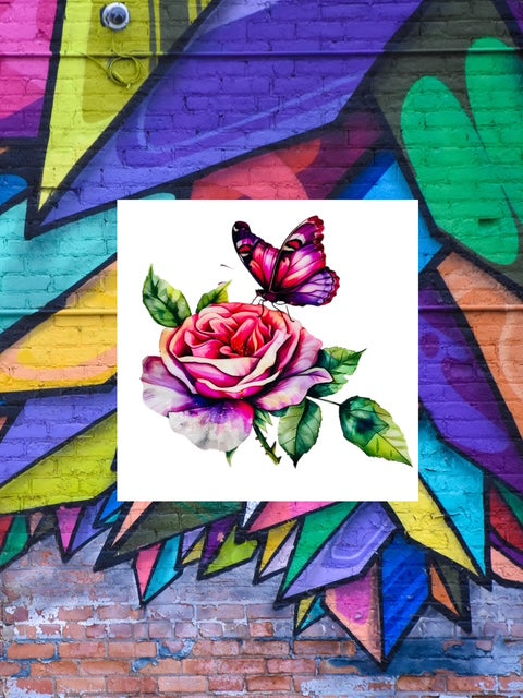 471. Rose Butterfly Decal